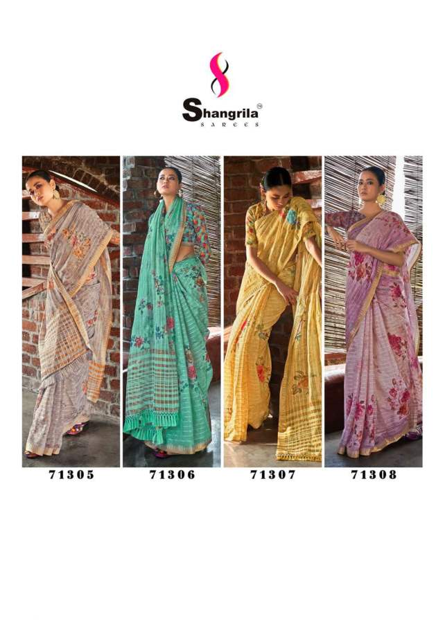 Shangrila Apsara Sequins New Party Wear Linen Latest Saree Collection